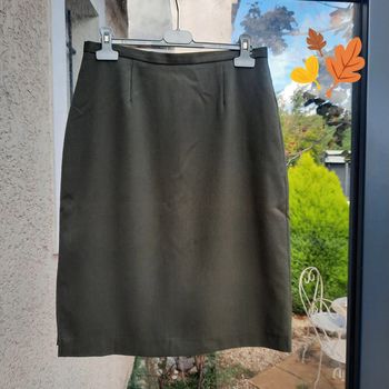 Jupe kaki doublée chaude droite T 40