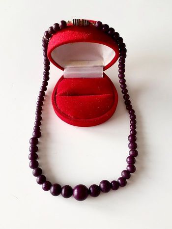 Collier vintage perles violettes