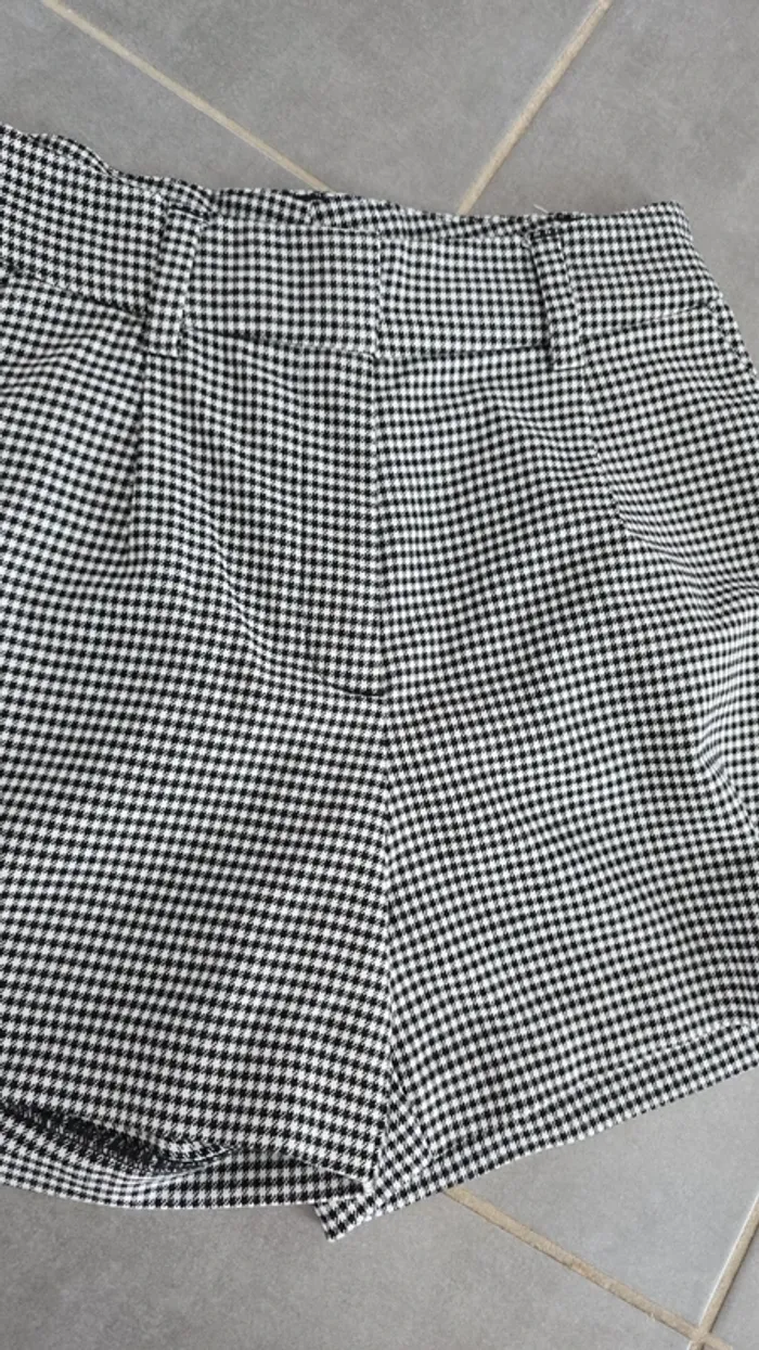 Short taille haute à carreaux gris - photo numéro 2