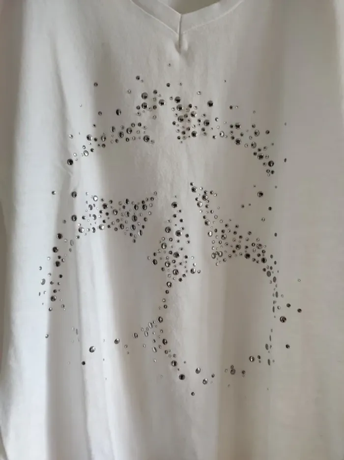 Top blanc le temps des cerises strass - photo numéro 3