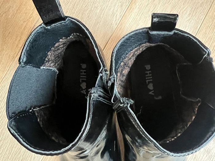 Vends bottines vernis noir philov de chaussea taille 38 état satisfaisant - photo numéro 5