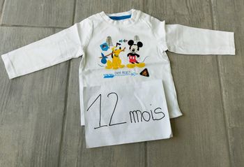 Lot n°285 T-shirt manches longues Disney Baby 12 mois