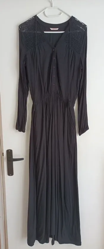 Robe longue noir femme taille S camaïeu