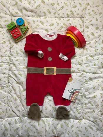 pyjama grenouillère en velours de Noël 6 mois