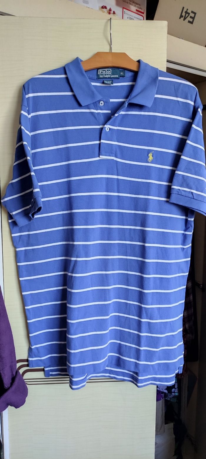 Polo bleu rayures , Ralph Lauren