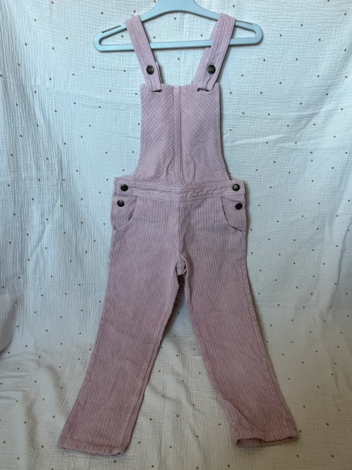 Salopette Bonton velours rose – Taille 8 ans