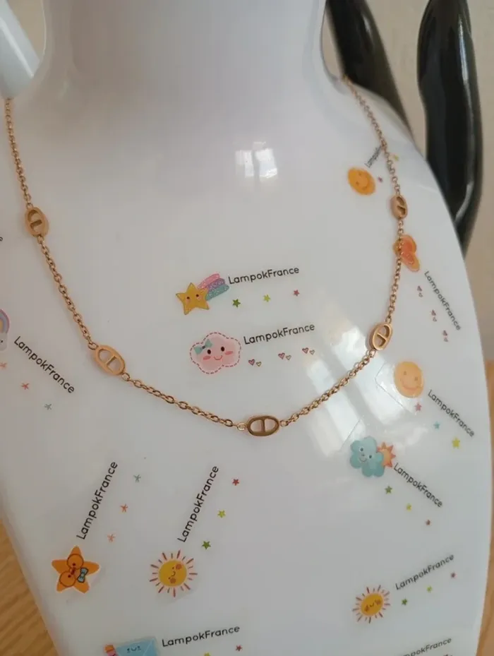 Solde 💝 Collier chaine maille doré en acier inoxydable triomphe boutique indépendante - photo numéro 2