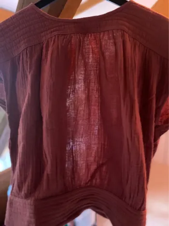 Top gaze de coton brique Taille L