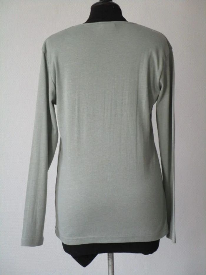 T-shirt vert vintage fleurs 40 TBE - photo numéro 5