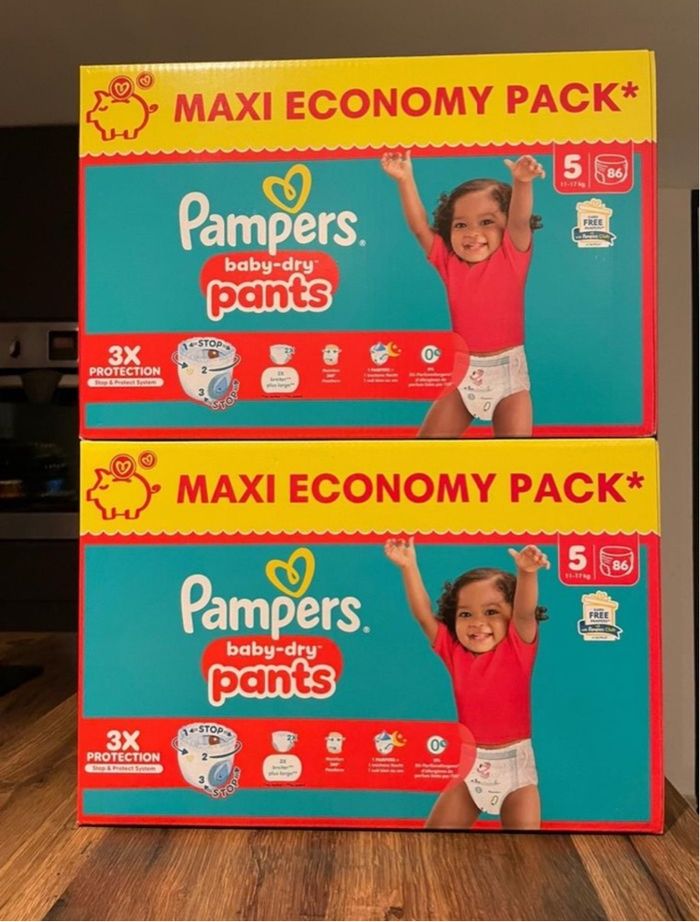 Lot 2 carton Pampers pants taille 5