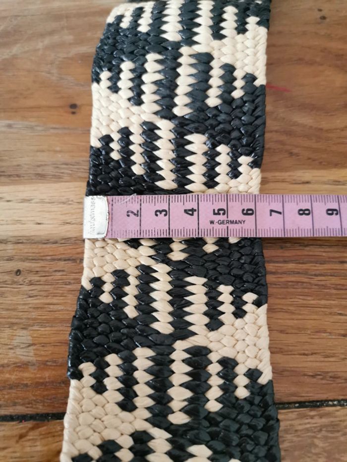 Ceinture élastique large. Noir et beige. Taille 80 - photo numéro 6