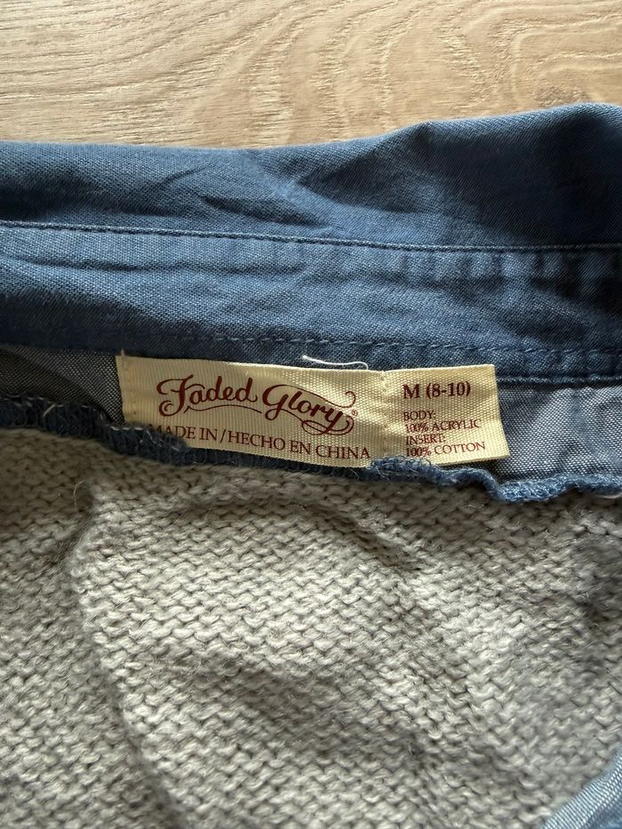 Pull 2-en-1 effet chemise en jean - Gris Chiné - Faded Glory - Taille M - photo numéro 5