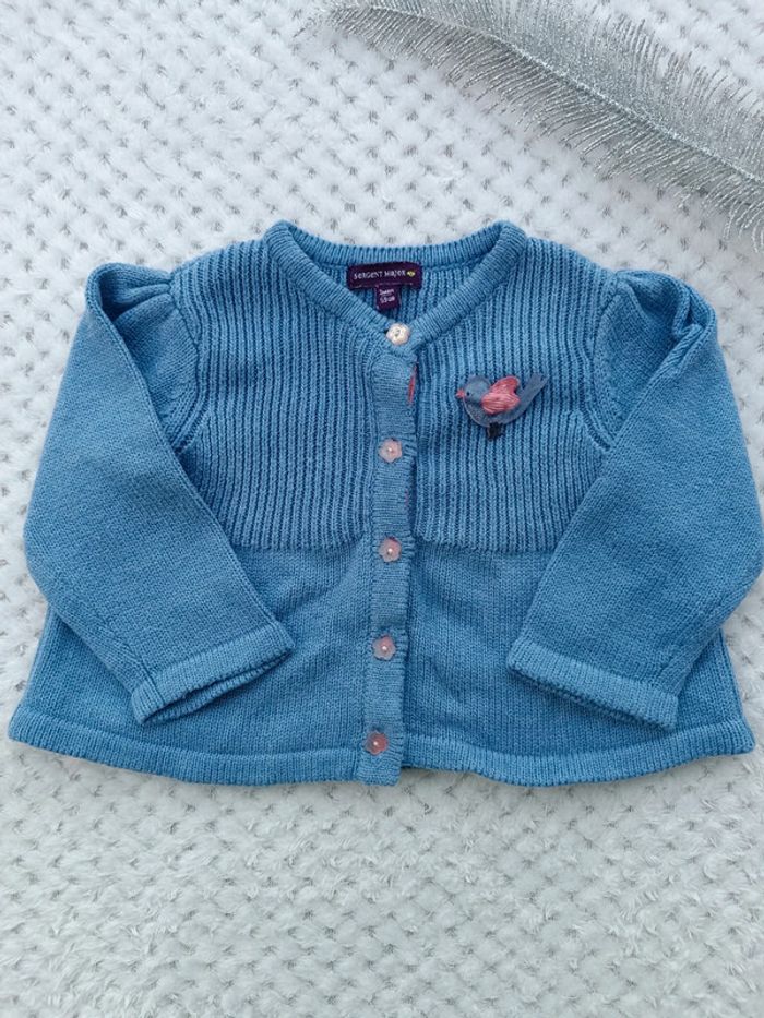 🔸Gilet Fille Sergent Major Bleu 3 Mois🔸 - photo numéro 2