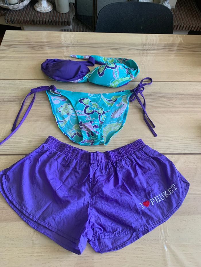 Ensemble maillot de bain 3 pièces | shorty + bikini