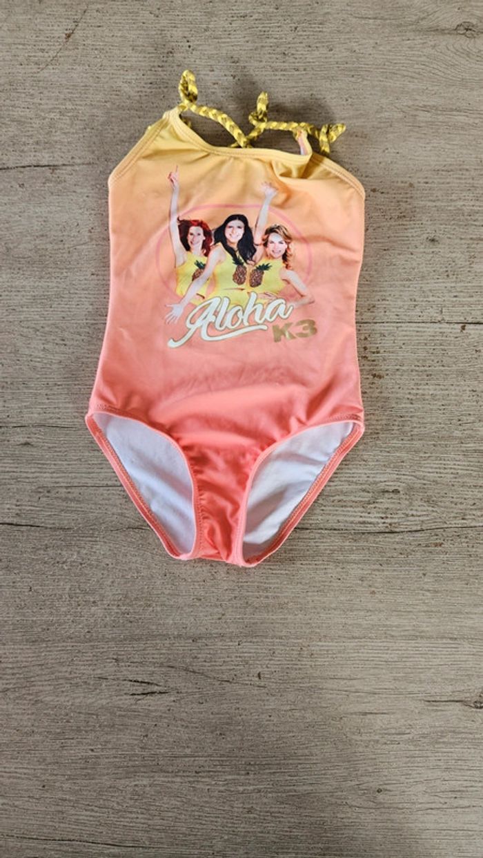 Maillot de bain 1 pièce fille, orange/jaune clair, K3, 3/4 ans - photo numéro 2