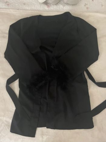 peignoir noir plume SHEIN