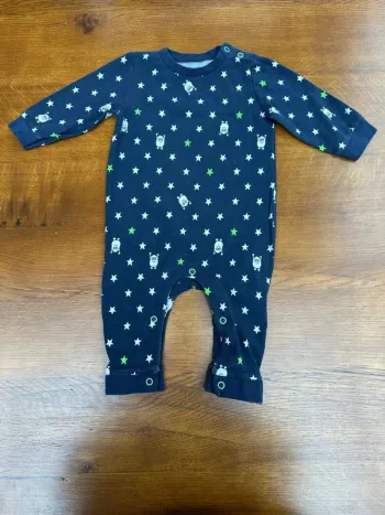Pyjama sans pied bleu étoiles  3-6 mois