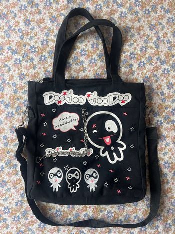 Sac tote bag noir avec dessin