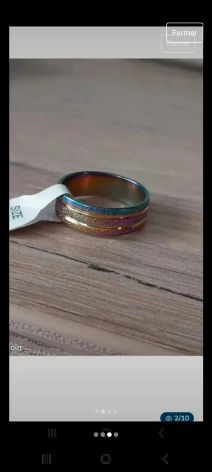Bague zcier inoxydable taille 19 - photo numéro 3