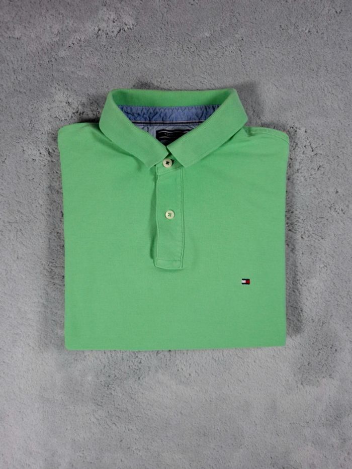 Polo Tommy Hilfiger Manches courtes - Vert Menthe logo brodé - Taille L Hommes - 100% Coton
