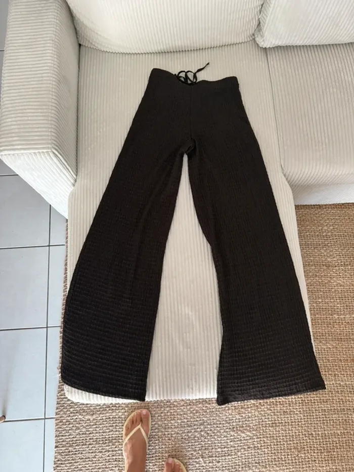 Pantalon fluide Zara marron chocolat - photo numéro 3