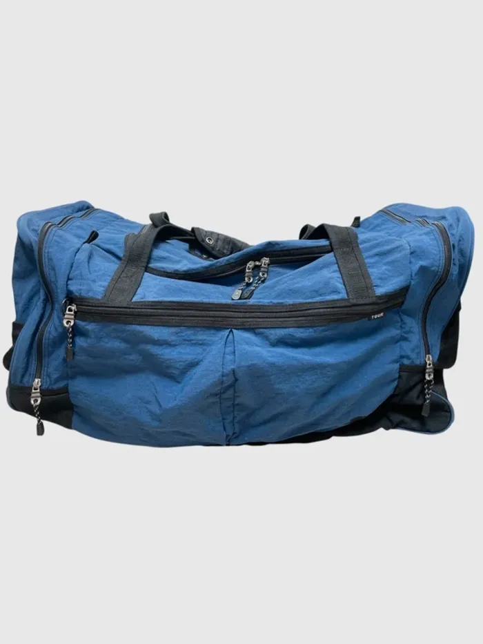 Kiva Tour navy blue Duffel Bag Travel Gym Bag Luggage Carry On Vintage 130L