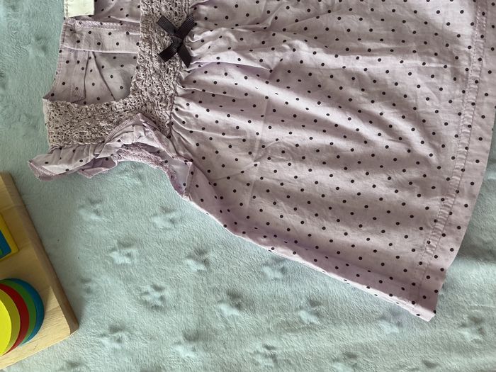 blouse sans manches parme à pois violet 6 mois - photo numéro 5