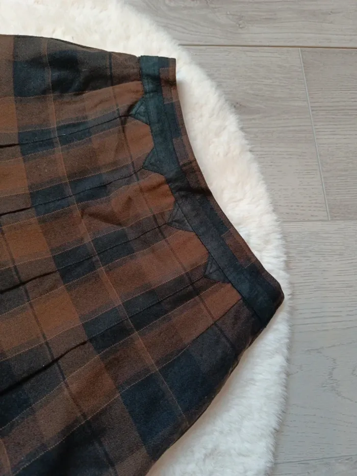Jupe vintage plissée à carreaux en laine – Jobis – Taille 36 - photo numéro 3