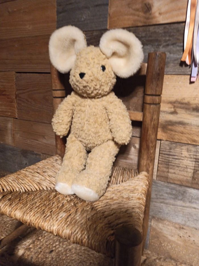 Peluche souris beige minouche tbe - photo numéro 3
