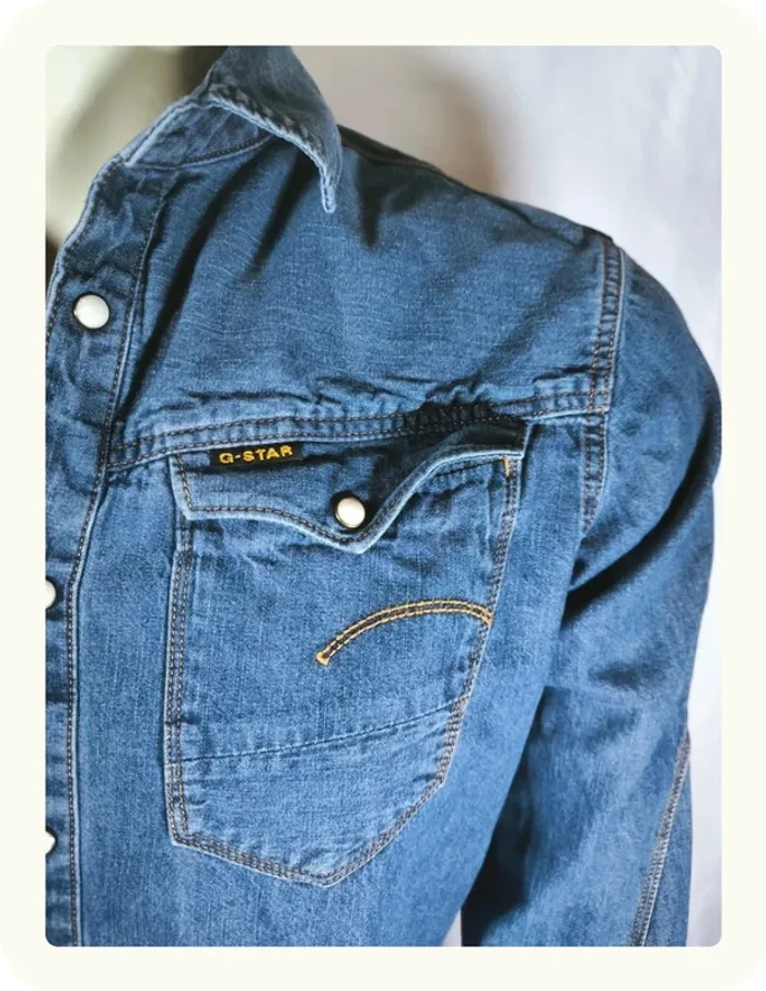Chemise en jean manches longues homme Taille M 38 - photo numéro 3