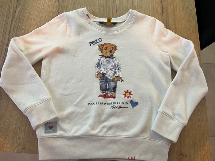 Pull ralph Lauren blanc ours 12/14 ans