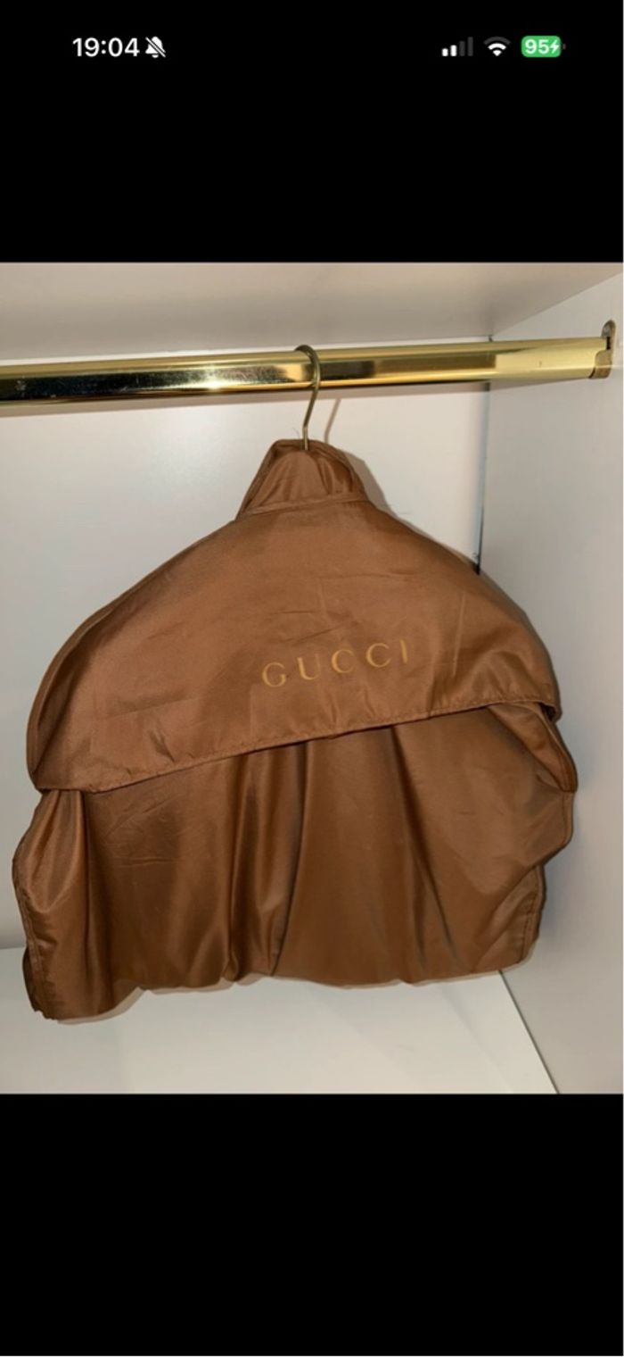 Leather bomber jacket with Web Gucci Veste en cuir Gucci - photo numéro 7