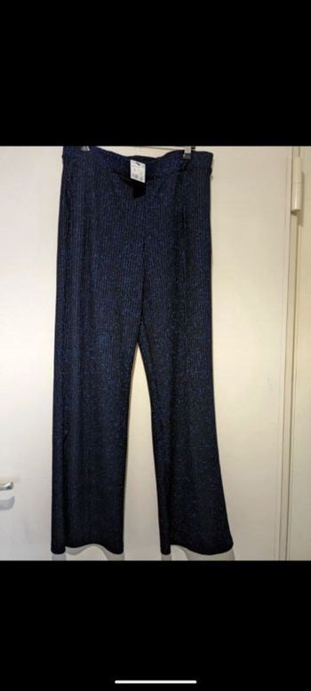 Pantalon Large pailleté bleu. Taille XL