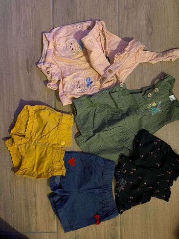 Lot shorts salopette bébé fille 3 mois