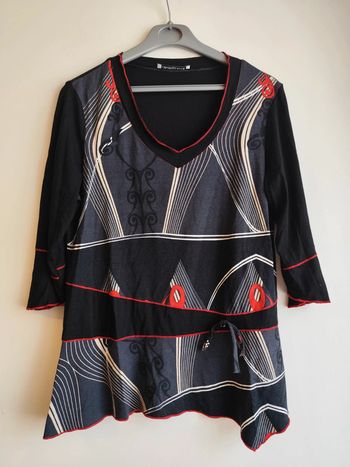 Blouse noire manches 3/4 taille 2 Christine Laure