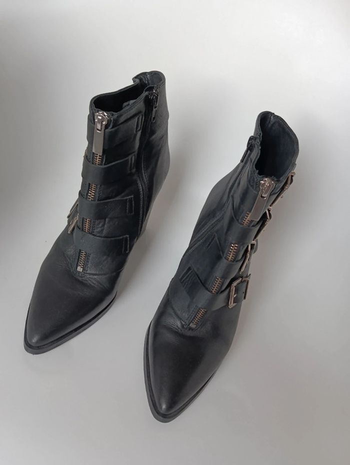 Bottines en cuir à talons Sacha premium taille 40 - photo numéro 2