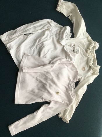 3  tee shirt manches longues avec petit col