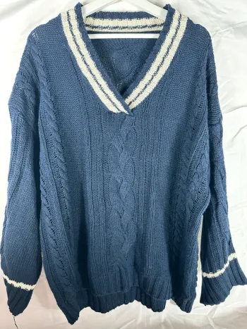Pull oversize en maille marine