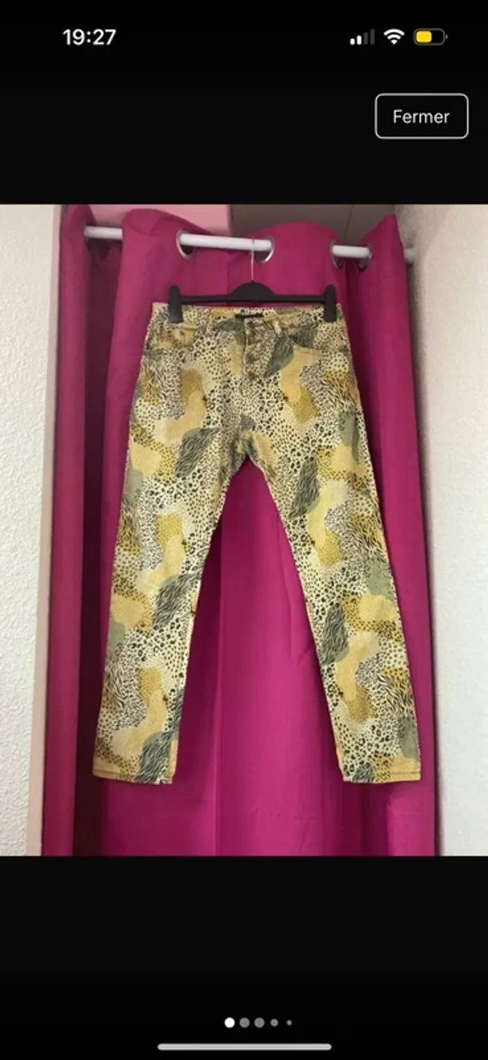 Jean motif animalier place du jour Vintage