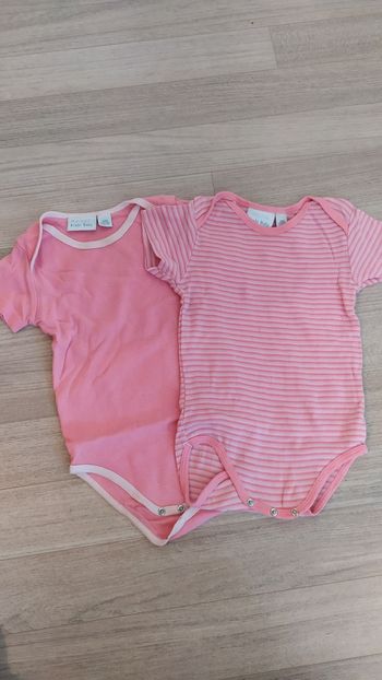 2 Bodies rose manches courtes