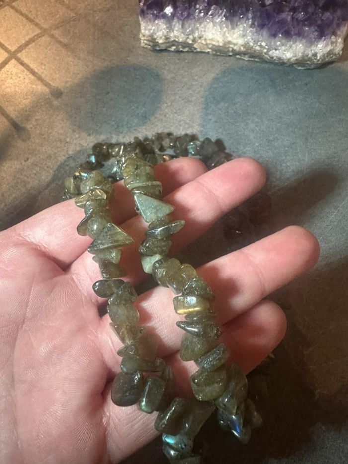 Collier en labradorite véritable - pierre naturelle - photo numéro 4