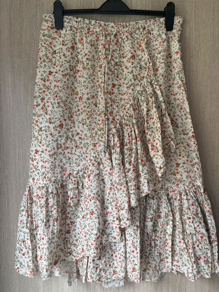 Jupe longue volantée à imprimé petites fleurs champêtres - Léon& Harper - T38 - photo numéro 3