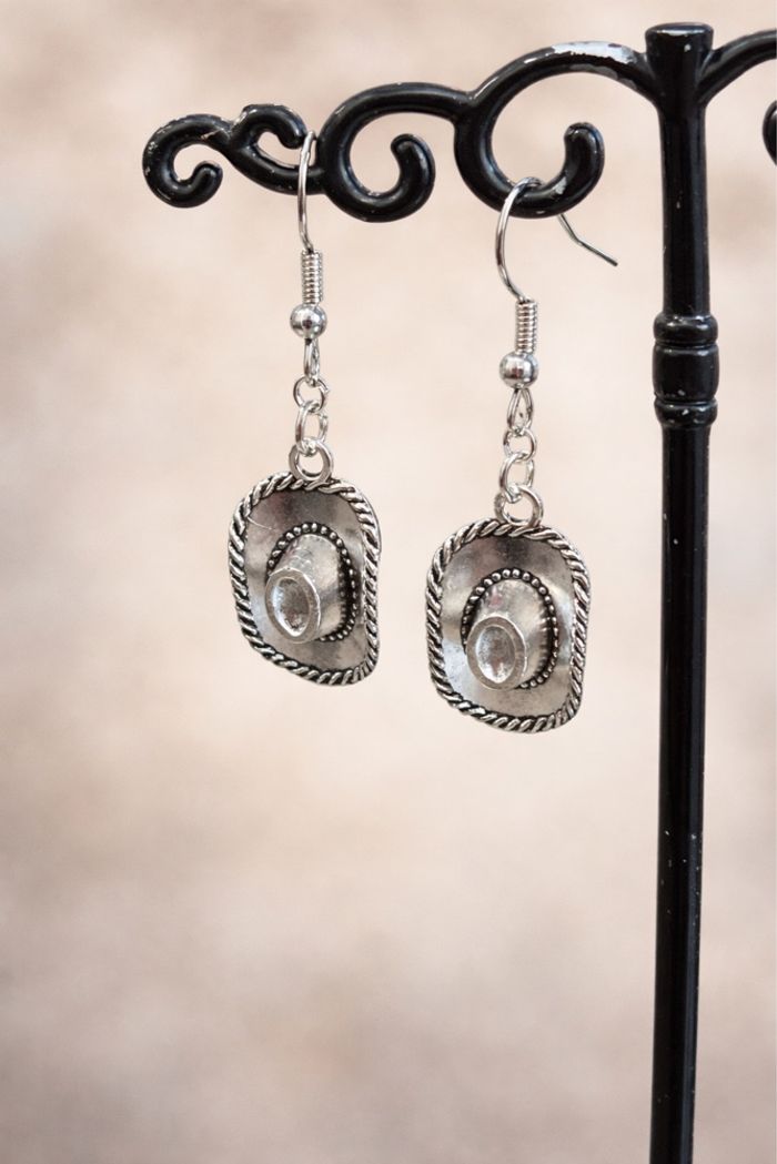 Boucles d’oreilles chapeau de cowboy country - photo numéro 1