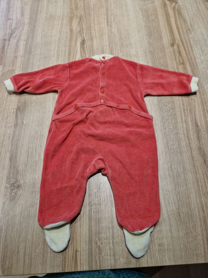 Pyjama/Dors-bien Velours Rouge Culbuto - Champignon - 3 Mois - photo numéro 2