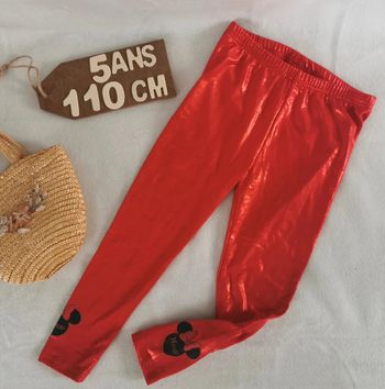 Legging 👸 Minnie, rouge, aspect brillant, Disney, 5ans, 110cm
