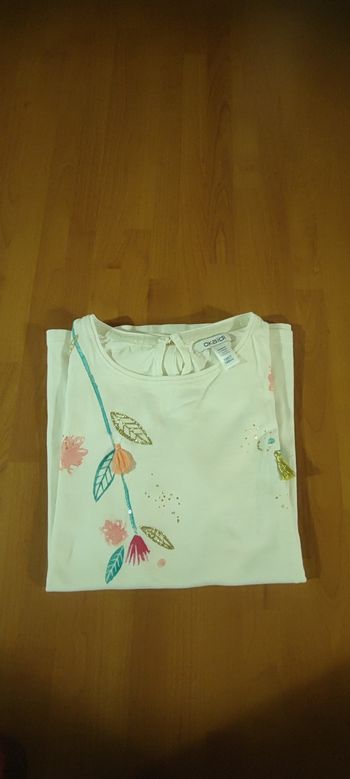 Tee-shirt crème Okaïdi 10 ans 