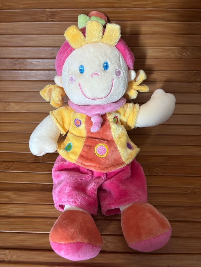 Doudou lutin fille jaune rose mots d enfants - photo numéro 2