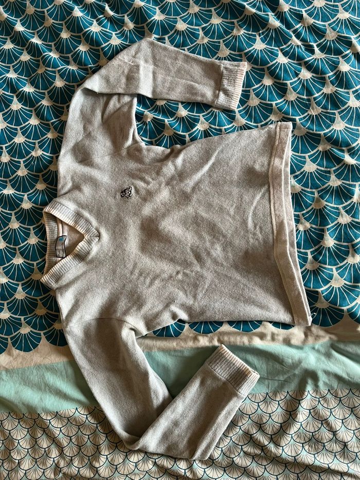 Pull bleu clair col V