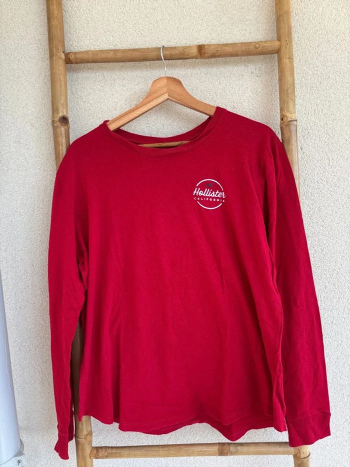 T-shirt à manches longues rouge - Hollister taille M