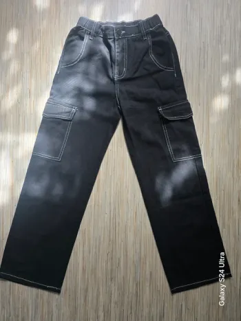 Jean large cargo noir - Shein - Taille 10/11 ans